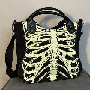 Black Tote with Rib Cage Detail